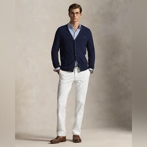 143 RALPH LAUREN Men's Slim Fit Bedford Cotton Twill Chino - White, Sz 34/30